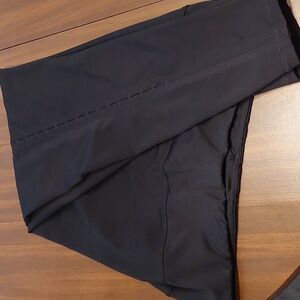 Black leggings with unique slit leg